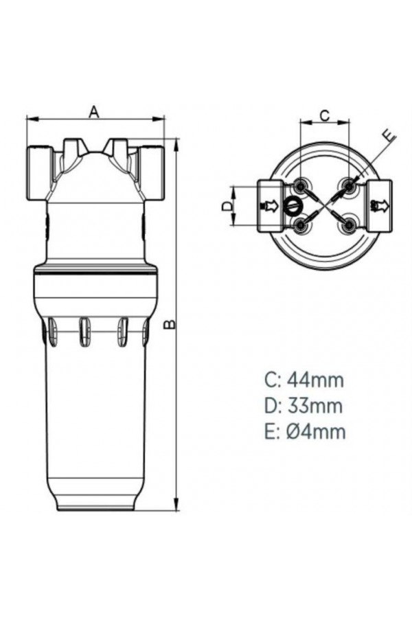 AQUA Gibo 10 inch Housing Büyük akış şeffaf su filtresi AQUA Gibo 10 inch Housing Büyük akış şeffaf su filtresi