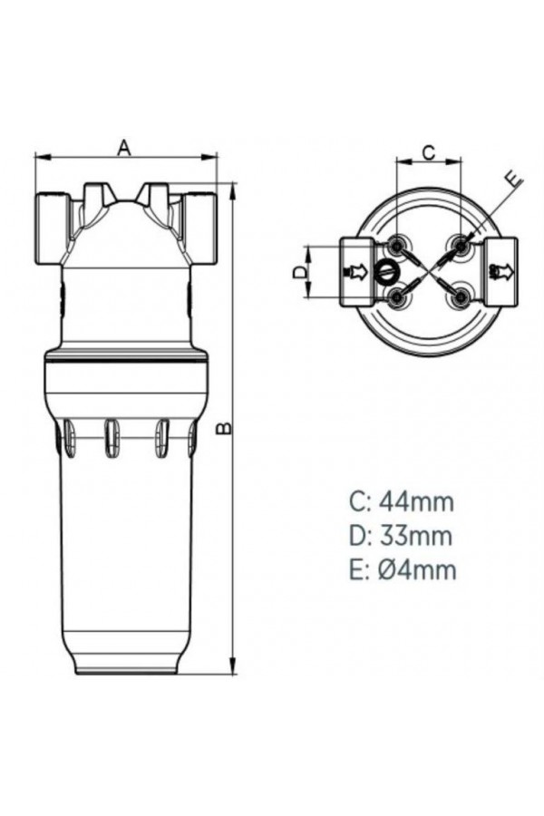 AQUA Gibo 10 inch Housing Büyük akış şeffaf su filtresi 