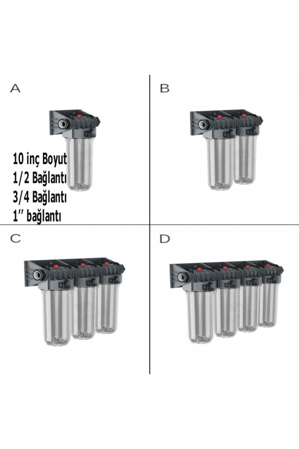 10 İnç (1/2-3/4-1'' Bağlantı) Euro Boş Housing Kablar