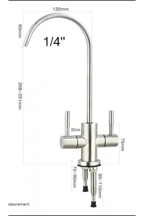 2 Çıkışlı Arıtma Musluk (Paslanmaz)
