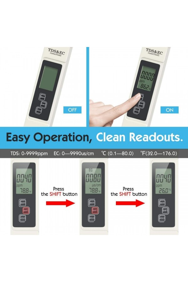 TDS & EC Metre Su Arıtma Ölçüm Cihazı (Profesyonel ) TDS & EC Metre Su Arıtma Ölçüm Cihazı (Profesyonel )