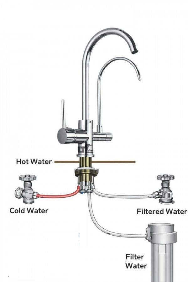 Ltf Çift Çıkışlı 3 Akışlı Evye Bataryası