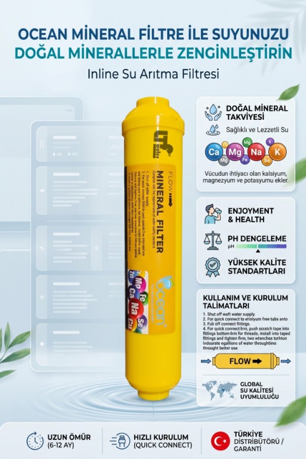Ocean Mineral Filtre – Inline Doğal Mineralli Su Arıtma Filtresi 