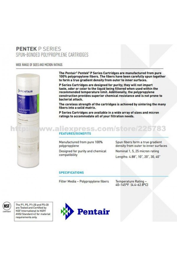 Pentek P1 9-7/8 Spun Bonded Polipropilen Tortu Filtresi 1 Mic Pentek P1 9-7/8 Spun Bonded Polipropilen Tortu Filtresi 1 Mic