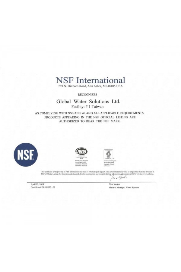 Purefer K0202-WH 10" İnline Post Karbon Filtre