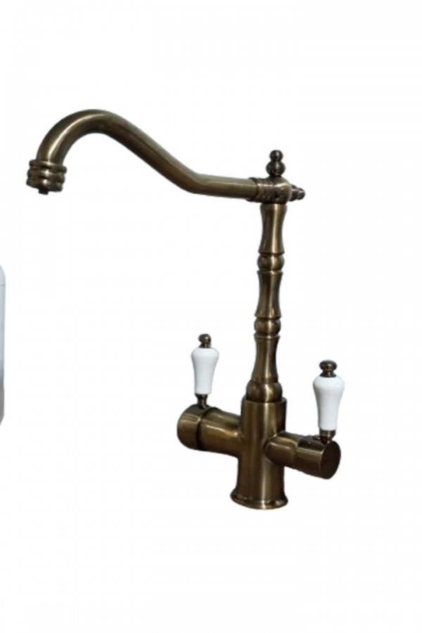 Ltf Water Antik Eskitme Rustik 3 Yollu Evye Musluk Ltf Water Antik Eskitme Rustik 3 Yollu Evye Musluk