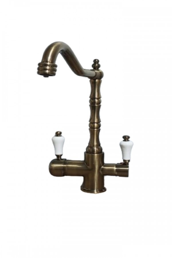 Ltf Water Antik Eskitme Rustik 3 Yollu Evye Musluk Ltf Water Antik Eskitme Rustik 3 Yollu Evye Musluk
