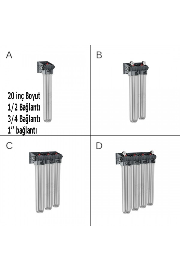 20 İnç (1/2-3/4-1'' Bağlantı) Euro Boş Housing Kablar