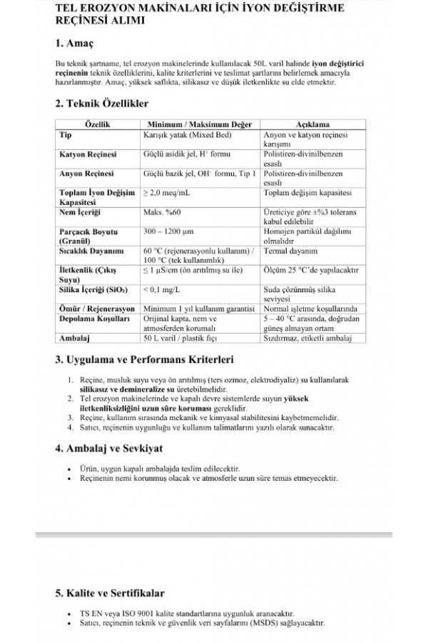 Mixed Bed Resin Thermax Tulsion MB-106
