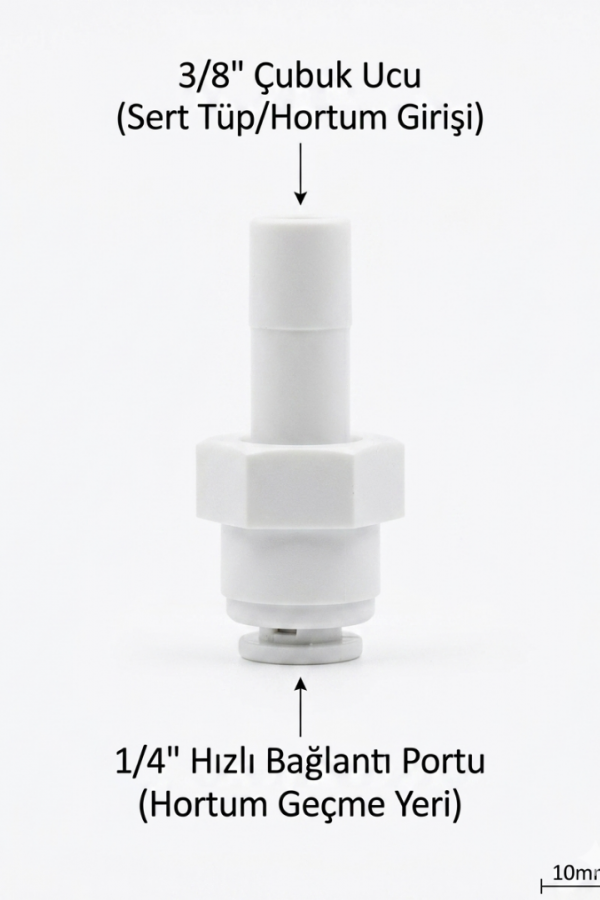 Düz 3/8 Pipet 1/4 Hortum Bağlantı Rekor