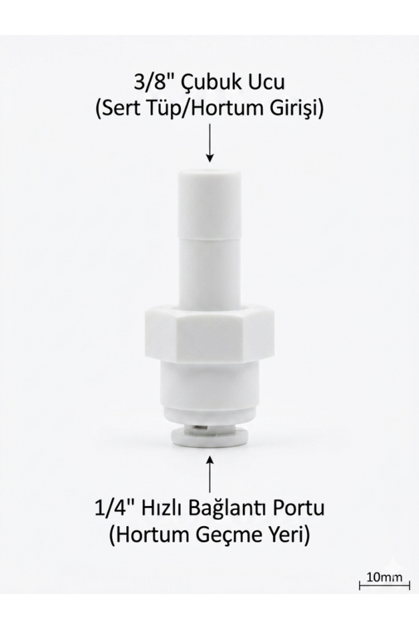 Düz 3/8 Pipet 1/4 Hortum Bağlantı Rekor